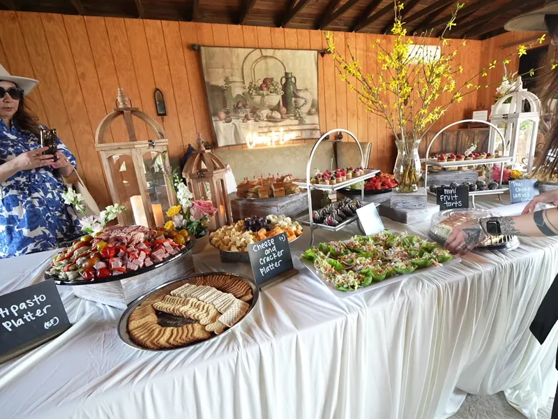 Grazing boards of cheeses and fruit laid out for a Scotts Valley office event